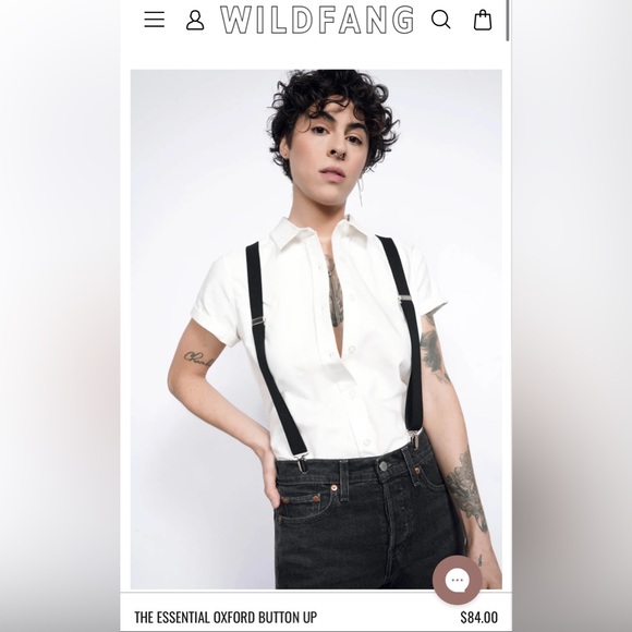 NWOT Wildfang Essential Oxford Button Up - Size Medium - Picture 1 of 9